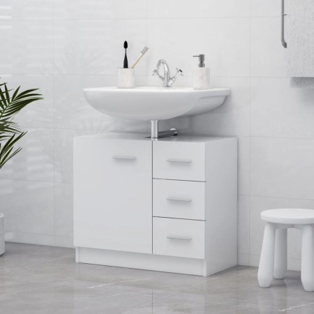 Armario para lavabo madera contrachapada blanco 63x30x54 cm de vidaXL, Muebles de baño - Ref: Foro24-804184, Precio: 72,33 €,...