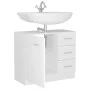 Armario para lavabo madera contrachapada blanco 63x30x54 cm de vidaXL, Muebles de baño - Ref: Foro24-804184, Precio: 69,03 €,...