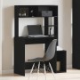 Escritorio con estantes madera contrachapada negro 100x45x140cm de , Escritorios - Ref: Foro24-860437, Precio: 103,14 €, Desc...