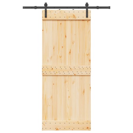 Puerta corredera con herrajes madera maciza de pino 85x210 cm de , Puertas - Ref: Foro24-3332654, Precio: 169,75 €, Descuento: %