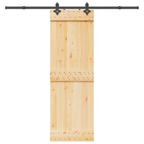 Puerta corredera con herrajes madera maciza de pino 70x210 cm de , Puertas - Ref: Foro24-3332682, Precio: 180,90 €, Descuento: %