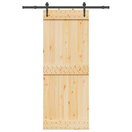 Puerta corredera con herrajes madera maciza de pino 80x210 cm de , Puertas - Ref: Foro24-3332689, Precio: 173,71 €, Descuento: %