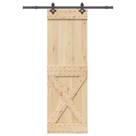 Puerta corredera con herrajes madera maciza de pino 70x210 cm de , Puertas - Ref: Foro24-3332772, Precio: 170,07 €, Descuento: %
