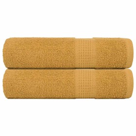 Toallas de ducha 2 uds 100% algodón oro 70x140 cm 360 gsm de , Toallas - Ref: Foro24-136809, Precio: 22,41 €, Descuento: %