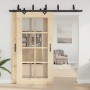 Kit de herrajes para puertas correderas acero negro 213,5 cm de , Artículos para puertas - Ref: Foro24-3295736, Precio: 162,7...