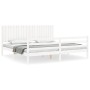 Estructura de cama con cabecero madera maciza blanco 200x200 cm de vidaXL, Camas y somieres - Ref: Foro24-3194787, Precio: 19...