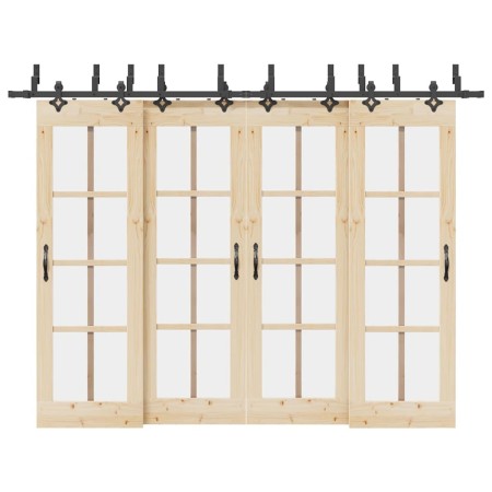 Kit de herrajes para puertas correderas acero negro 305 cm de , Artículos para puertas - Ref: Foro24-3295755, Precio: 260,72 ...