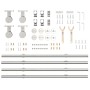 Kit de herrajes para puerta corredera 200 cm acero plateado de , Artículos para puertas - Ref: Foro24-3295760, Precio: 225,39...