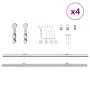 Kit de herrajes para puerta corredera 366 cm acero plateado de , Artículos para puertas - Ref: Foro24-3295769, Precio: 528,95...
