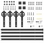 Kit de herrajes para puertas correderas acero negro 366 cm de , Artículos para puertas - Ref: Foro24-3295797, Precio: 95,88 €...