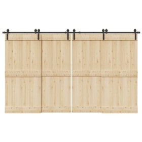 Kit de herrajes para puertas correderas acero negro 366 cm de , Artículos para puertas - Ref: Foro24-3295795, Precio: 154,76 ...