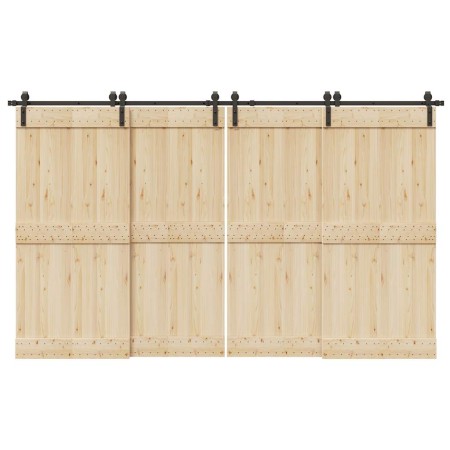 Kit de herrajes para puertas correderas acero negro 366 cm de , Artículos para puertas - Ref: Foro24-3295795, Precio: 154,76 ...