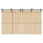 Kit de herrajes para puertas correderas acero negro 366 cm de , Artículos para puertas - Ref: Foro24-3295795, Precio: 154,76 ...