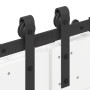 Kit de herrajes para puertas correderas acero negro 366 cm de , Artículos para puertas - Ref: Foro24-3295795, Precio: 154,76 ...