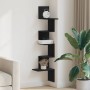 Estante de esquina de pared contrachapado negro 32x32x127,5 cm de , Estantes y estanterías - Ref: Foro24-860518, Precio: 37,4...