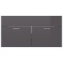 Armario para lavabo contrachapada gris brillo 90x38,5x46 cm de vidaXL, Muebles de baño - Ref: Foro24-804673, Precio: 49,45 €,...
