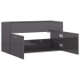Armario para lavabo contrachapada gris brillo 90x38,5x46 cm de vidaXL, Muebles de baño - Ref: Foro24-804673, Precio: 49,45 €,...