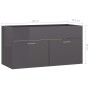 Armario para lavabo contrachapada gris brillo 90x38,5x46 cm de vidaXL, Muebles de baño - Ref: Foro24-804673, Precio: 49,45 €,...