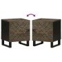 Mesitas de noche 2 uds madera maciza de mango negro 40x33x46 cm de , Mesitas de noche - Ref: Foro24-4017681, Precio: 106,55 €...