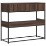 Mesa consola madera de ingeniería marrón roble 90x35x80 cm de , Mesas auxiliares - Ref: Foro24-849178, Precio: 73,54 €, Descu...