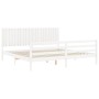 Estructura de cama con cabecero madera maciza blanco 200x200 cm de vidaXL, Camas y somieres - Ref: Foro24-3194787, Precio: 19...