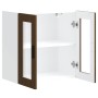 Armario de pared para cocina puerta cristal Porto roble marrón de , Armarios de cocina - Ref: Foro24-854154, Precio: 68,03 €,...