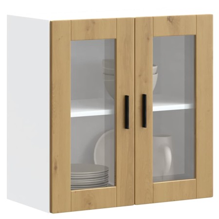 Armario pared para cocina puerta cristal Porto roble artesanal de , Armarios de cocina - Ref: Foro24-854156, Precio: 67,45 €,...