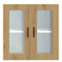 Armario pared para cocina puerta cristal Porto roble artesanal de , Armarios de cocina - Ref: Foro24-854156, Precio: 67,45 €,...