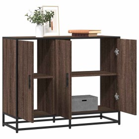 Aparador madera contrachapada marrón roble 94x35x76 cm de , Aparadores - Ref: Foro24-849008, Precio: 96,53 €, Descuento: %