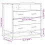Cómoda de madera contrachapada roble marrón 70x41x70 cm de , Cajoneras - Ref: Foro24-849088, Precio: 122,19 €, Descuento: %