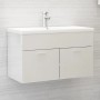 Armario para lavabo contrachapada blanco brillo 80x38,5x46 cm de vidaXL, Muebles de baño - Ref: Foro24-804662, Precio: 47,93 ...