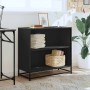 Estantería madera ingeniería negra 80,5x35x76 cm de , Librerías y estanterías - Ref: Foro24-849104, Precio: 76,98 €, Descuent...