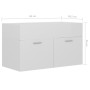 Armario para lavabo contrachapada blanco brillo 80x38,5x46 cm de vidaXL, Muebles de baño - Ref: Foro24-804662, Precio: 47,93 ...
