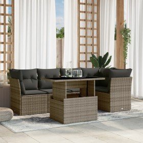 Set de muebles de jardín 6 pzas y cojines ratán sintético gris en Conjuntos de jardín | Comprar online en Foru.es