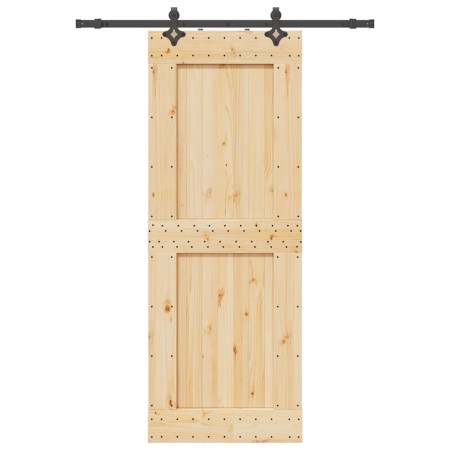 Puerta corredera con herrajes madera maciza de pino 85x210 cm de , Puertas - Ref: Foro24-3332726, Precio: 192,56 €, Descuento: %