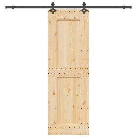 Puerta corredera con herrajes madera maciza de pino 70x210 cm de , Puertas - Ref: Foro24-3332730, Precio: 183,50 €, Descuento: %