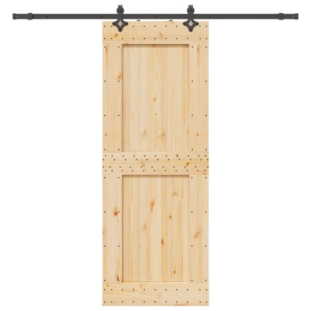 Puerta corredera con herrajes madera maciza de pino 85x210 cm de , Puertas - Ref: Foro24-3332732, Precio: 208,86 €, Descuento: %