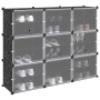 Estantería de cubos con 9 compartimentos y puertas PP negro de , Zapateros y organizadores de calzado - Ref: Foro24-4019577, ...
