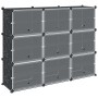 Estantería de cubos con 9 compartimentos y puertas PP negro de , Zapateros y organizadores de calzado - Ref: Foro24-4019577, ...