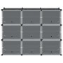 Estantería de cubos con 9 compartimentos y puertas PP negro de , Zapateros y organizadores de calzado - Ref: Foro24-4019577, ...