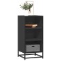 Aparador de madera de ingeniería y metal negro 35,5x35x76 cm de , Aparadores - Ref: Foro24-848949, Precio: 53,70 €, Descuento: %