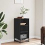 Aparador de madera de ingeniería y metal negro 35,5x35x76 cm de , Aparadores - Ref: Foro24-848949, Precio: 53,70 €, Descuento: %