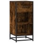 Aparador madera ingeniería y metal roble ahumado 35,5x35x76 cm de , Aparadores - Ref: Foro24-848956, Precio: 55,88 €, Descuen...