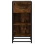 Aparador madera ingeniería y metal roble ahumado 35,5x35x76 cm de , Aparadores - Ref: Foro24-848956, Precio: 55,88 €, Descuen...