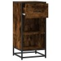 Aparador madera ingeniería y metal roble ahumado 35,5x35x76 cm de , Aparadores - Ref: Foro24-848956, Precio: 55,88 €, Descuen...
