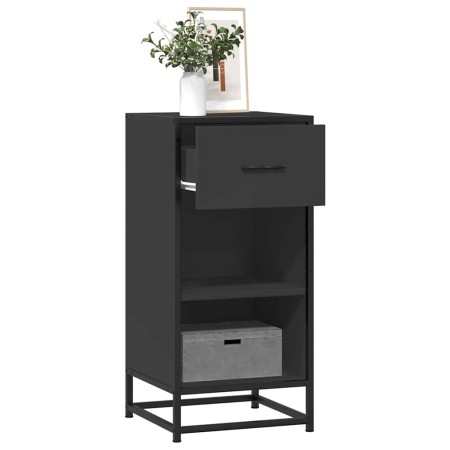 Aparador de madera de ingeniería y metal negro 35,5x35x76 cm de , Aparadores - Ref: Foro24-848954, Precio: 57,54 €, Descuento: %