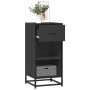 Aparador de madera de ingeniería y metal negro 35,5x35x76 cm de , Aparadores - Ref: Foro24-848954, Precio: 57,54 €, Descuento: %