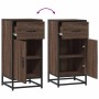 Aparador madera ingeniería y metal marrón roble 35,5x35x76 cm de , Aparadores - Ref: Foro24-848963, Precio: 63,73 €, Descuent...