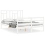 Estructura de cama con cabecero madera maciza blanco 140x200 cm de vidaXL, Camas y somieres - Ref: Foro24-3194962, Precio: 14...