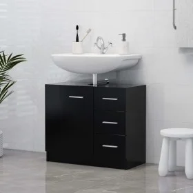 Armario para lavabo madera contrachapada negro 63x30x54 cm de vidaXL, Muebles de baño - Ref: Foro24-804185, Precio: 68,93 €, ...